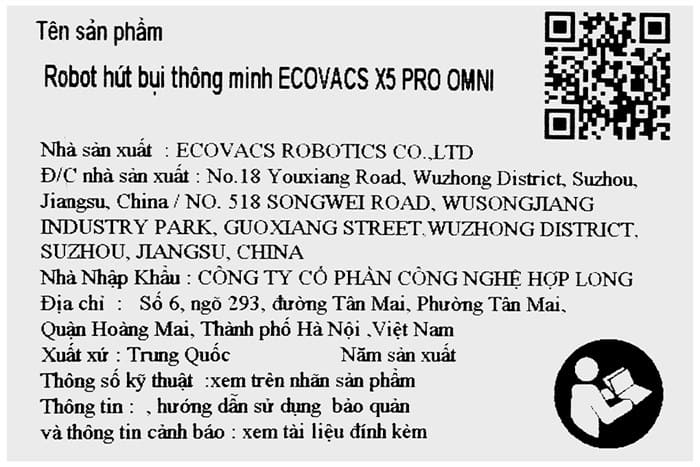 Robot hút bụi lau nhà Ecovacs Deebot X5 Pro Omni
